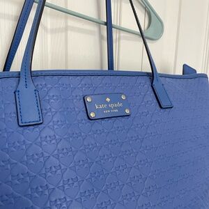 Kate Spade New York Penn Place Margareta Blue tote bag emboss print logo